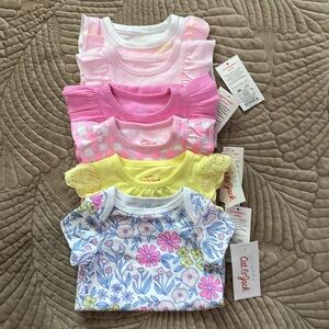 6 pcs Cat and Jack baby girl bodysuits